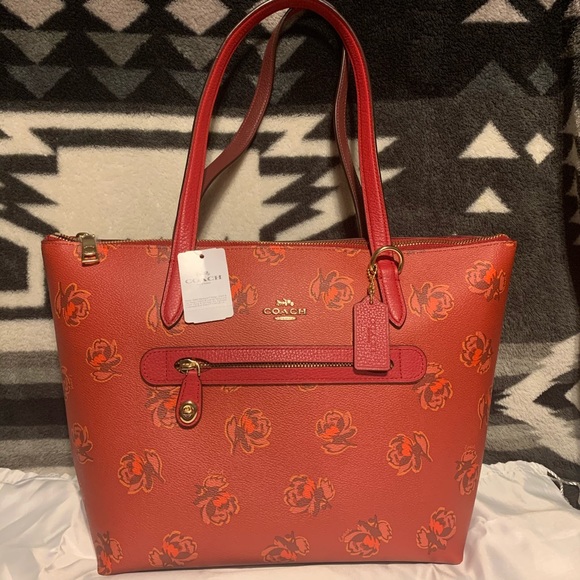 β¨HPβ¨πCoach Floral Print Leather Taylor Tote - Picture 8 of 8
